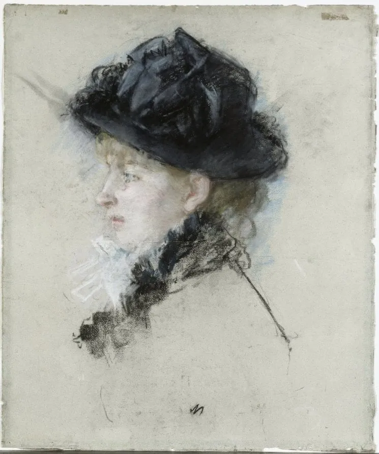 Mademoiselle Louise Riesener in a Hat, by Berthe Morisot, 1878