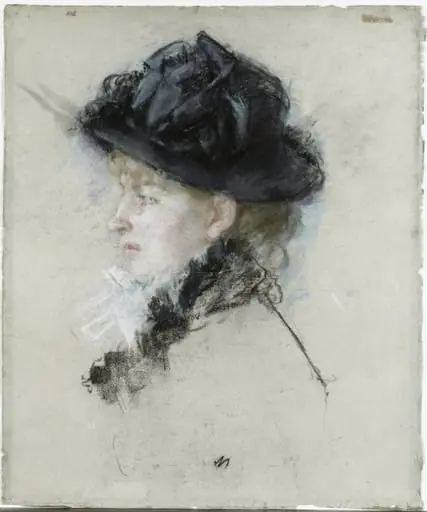 Mademoiselle Louise Riesener in a Hat, by Berthe Morisot