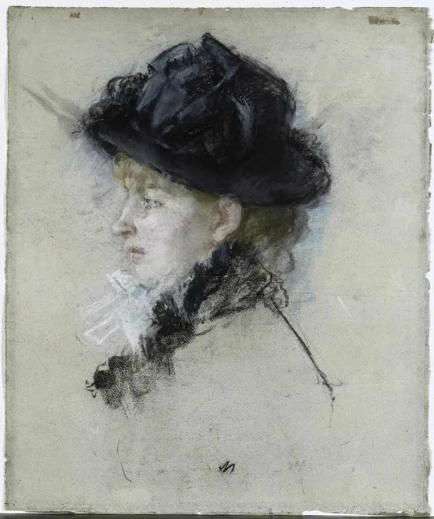 Mlle Louise Riesener au chapeau, by Berthe Morisot