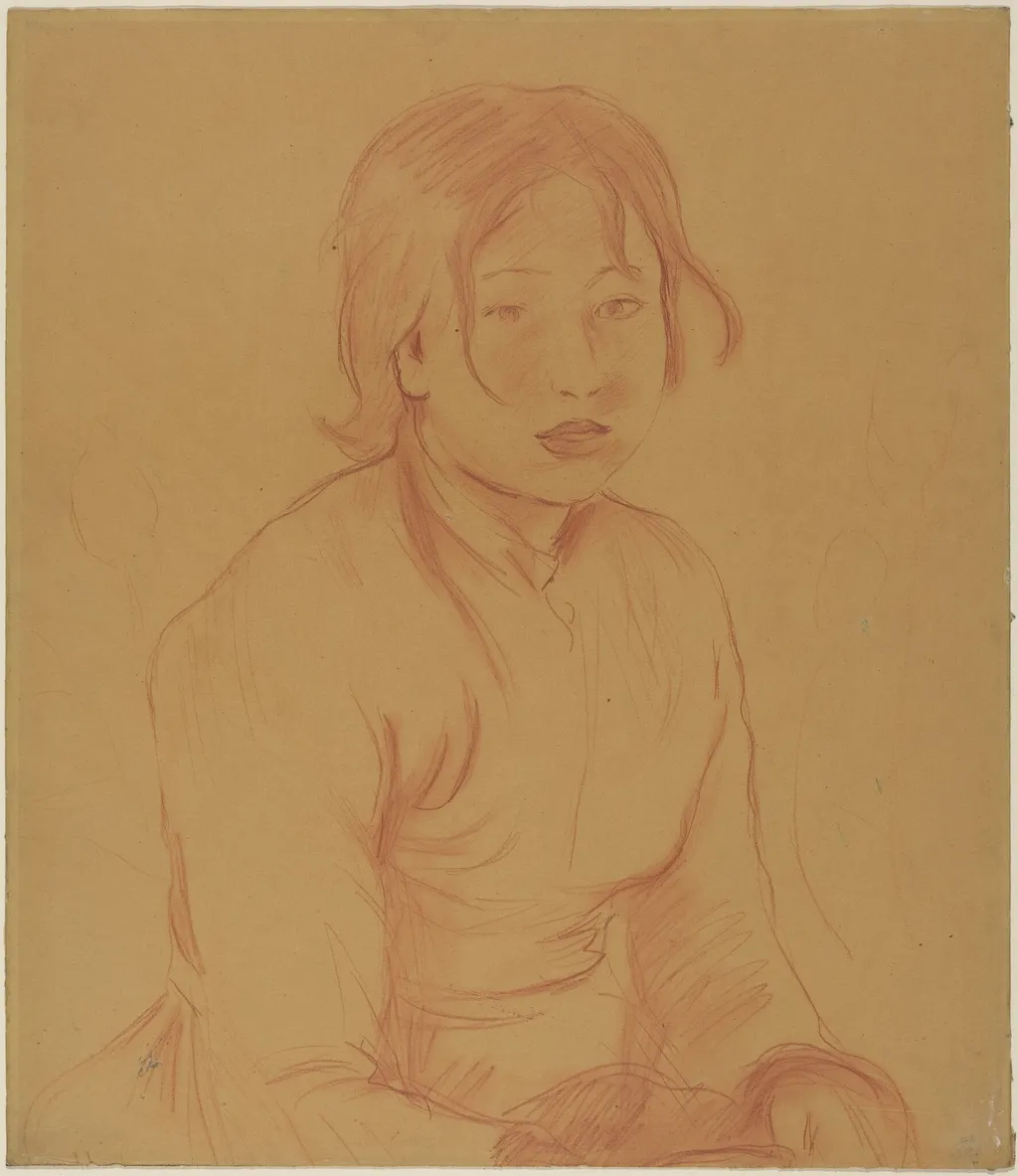 Peasant Girl, by Berthe Morisot, chalk, 1890