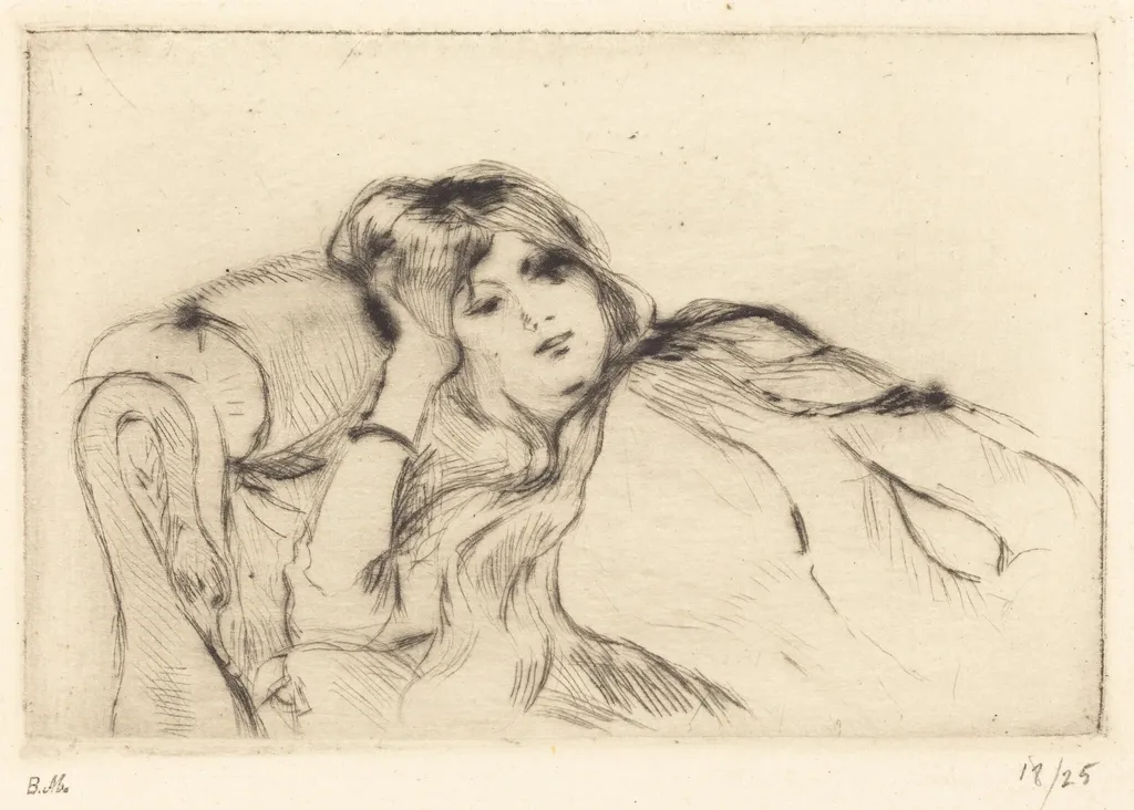 Rest, by Berthe Morisot, ink, 1889