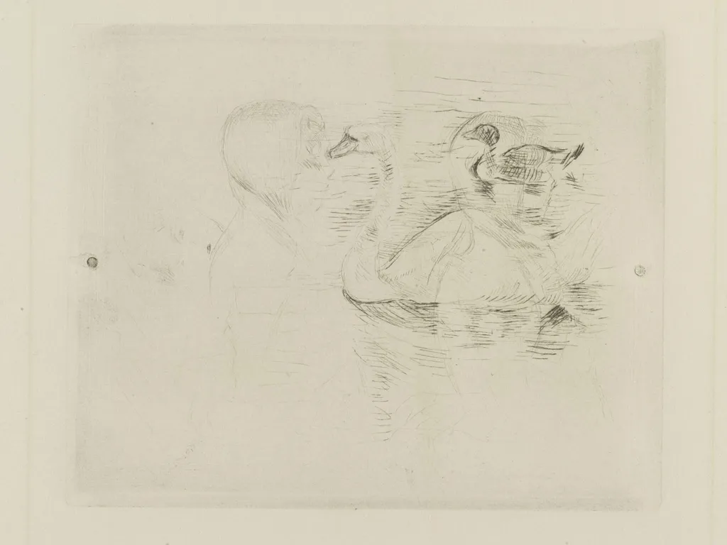 Swan and Duck, by Berthe Morisot, 1889