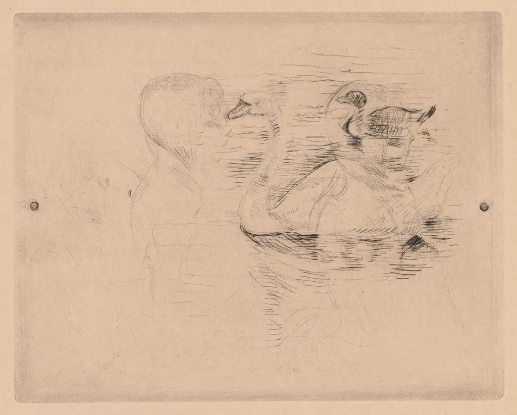 Swan and Duck, with portraits of Julie (Cygne et canard, avec portraits de Julie, or Cygne et canard, essai), by Berthe Morisot, 1889