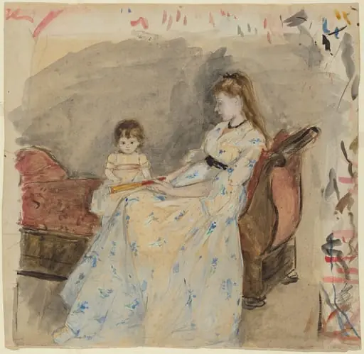 The Artist's Sister, Edma, with Her Daughter, Jeanne, by Berthe Morisot