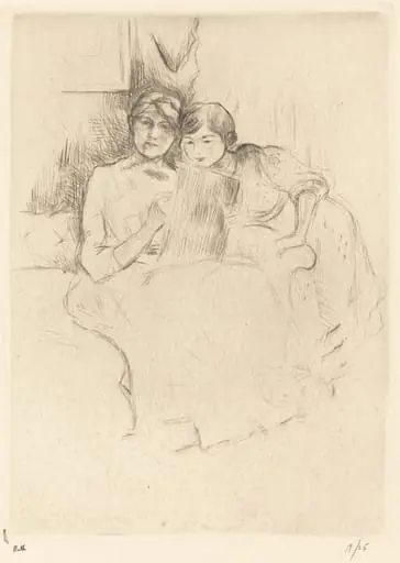 The Drawing Lesson (Berthe Morisot and her Daughter Julie Manet), by Berthe Morisot