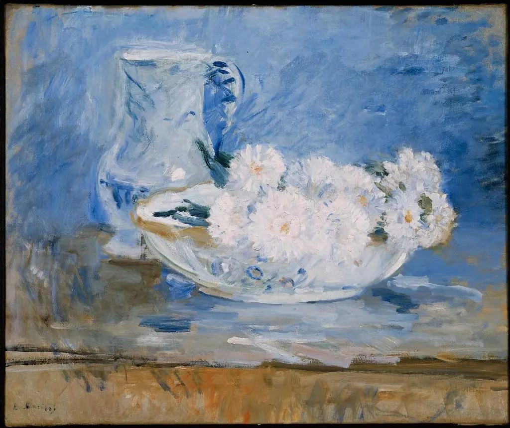 White Flowers in a Bowl, by Berthe Morisot