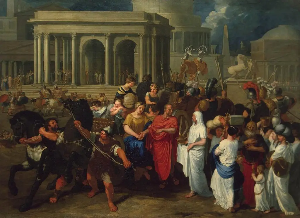 Lucius Albinus Giving his Carriage to Vestals, by Bertholet Flémal