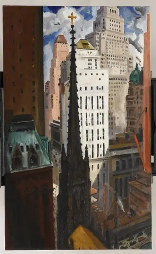 Trinity Church and Wall Street, by Bertram Hartman