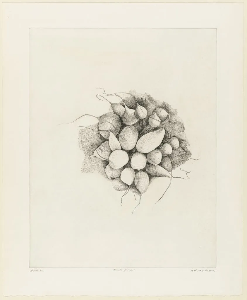 Untitled, by Beth Van Hoesen, ink, 1962