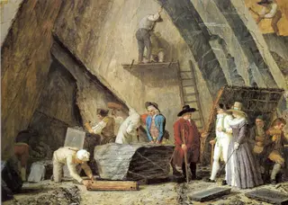 Bezoek aan de marmergroeve, by Léonard Defrance