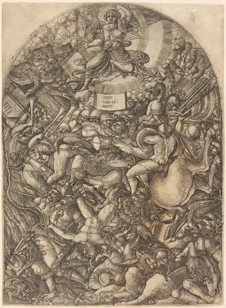 The Angel in the Sun Calling the Birds of Prey, by Jean Duvet, ink, 1551