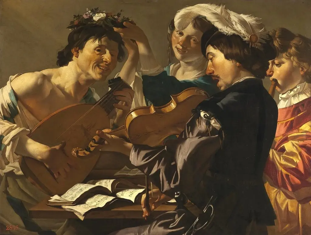 Concert, by Dirck van Baburen, oil, 1622
