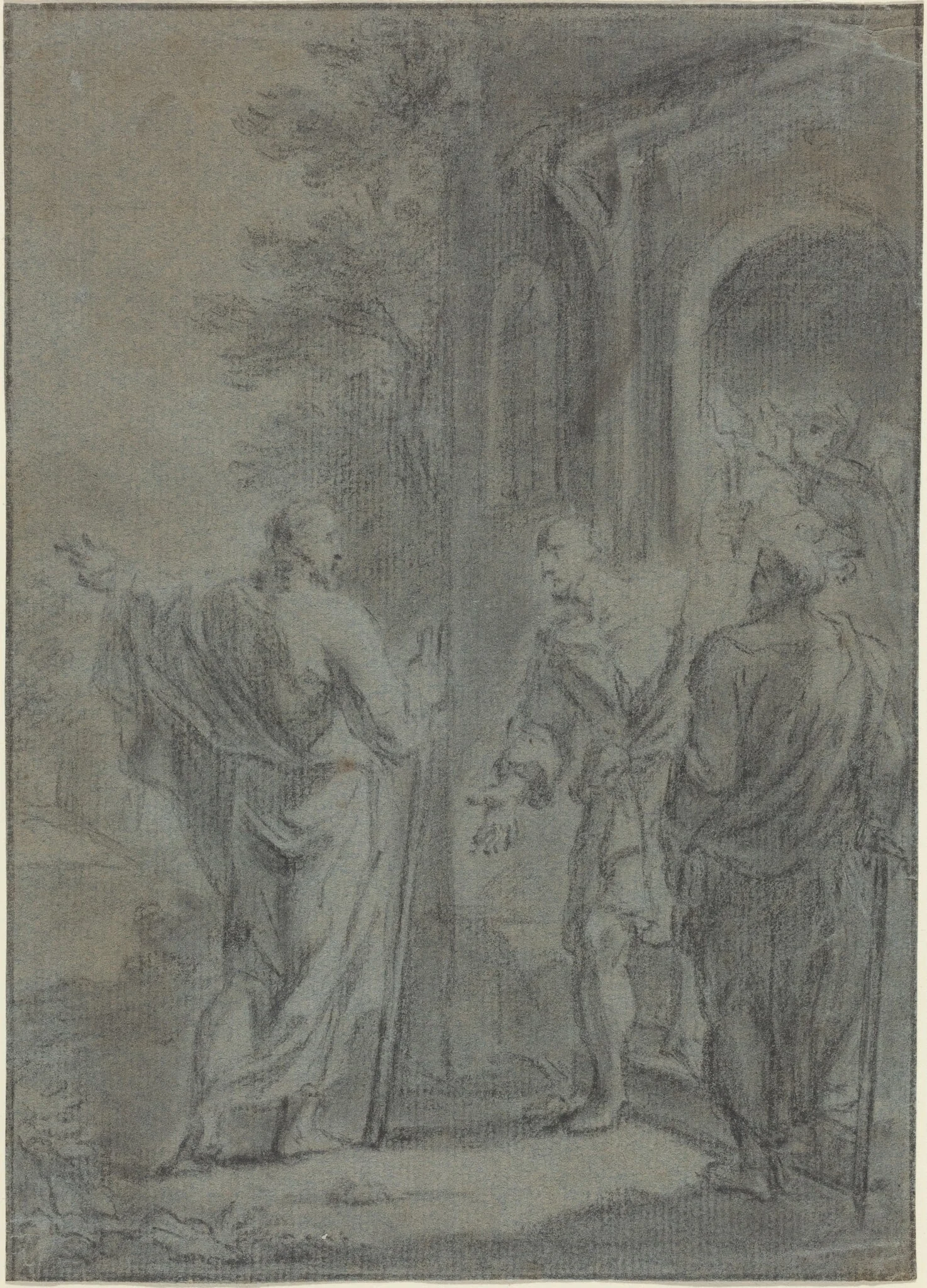 Figures (Christ Calling One of the Apostles?), detail
