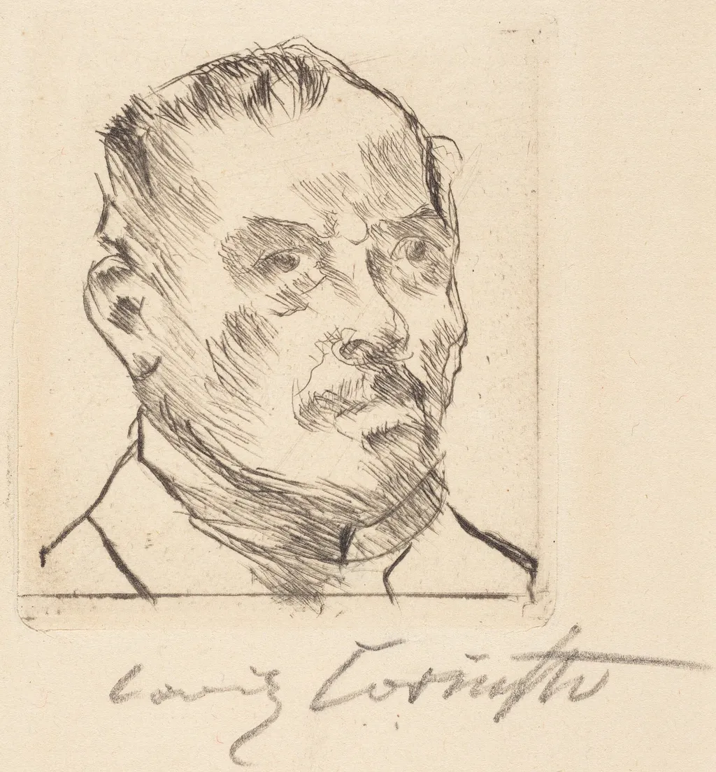 Selbstbildnis—Kopf (Self-Portrait—Head), by Lovis Corinth, ink, 1916