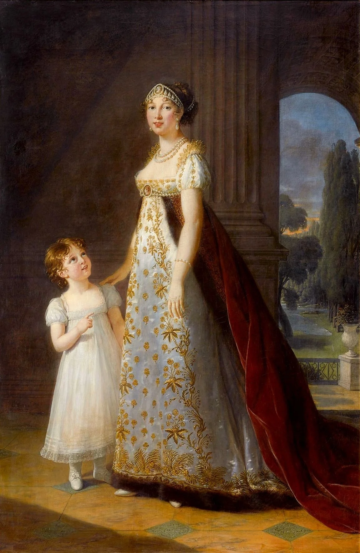 Caroline Murat with her daughter Letizia, detail