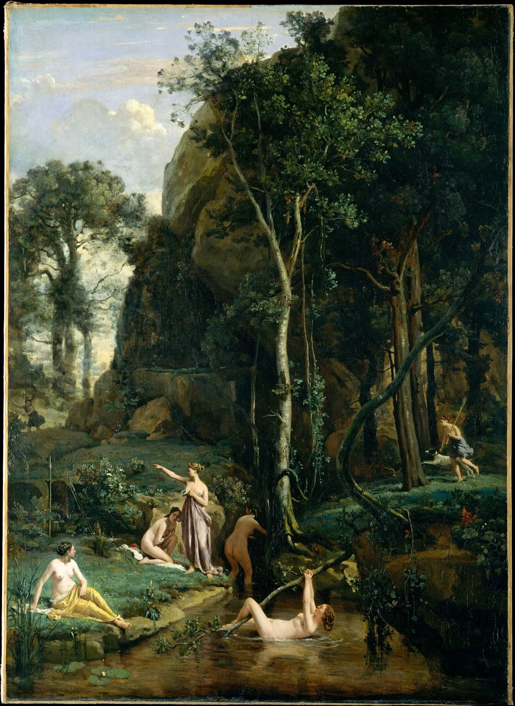 Diana and Actaeon (Diana Surprised in Her Bath), by Jean Baptiste Camille Corot, oil, 1836