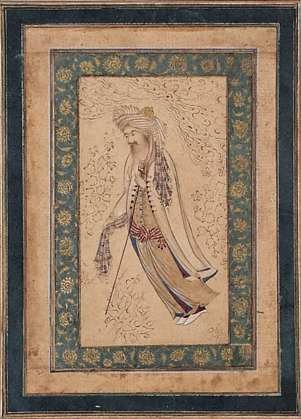 A Bearded Man Leaning on a Staff, detail