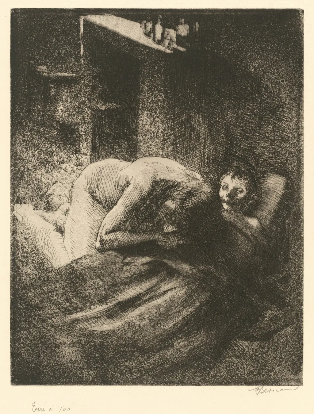 Misery (La Misère), by Albert Besnard, ink, 1886