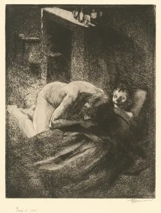 Misery (La Misère), by Albert Besnard, ink, 1886