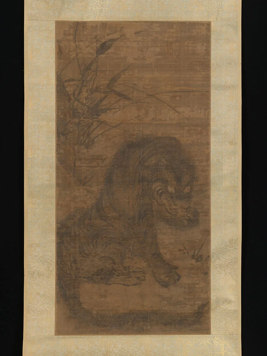 元 佚名 龍虎圖 軸|Tiger, detail