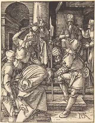 Christ before Annas, by Albrecht Dürer, ink, 1510