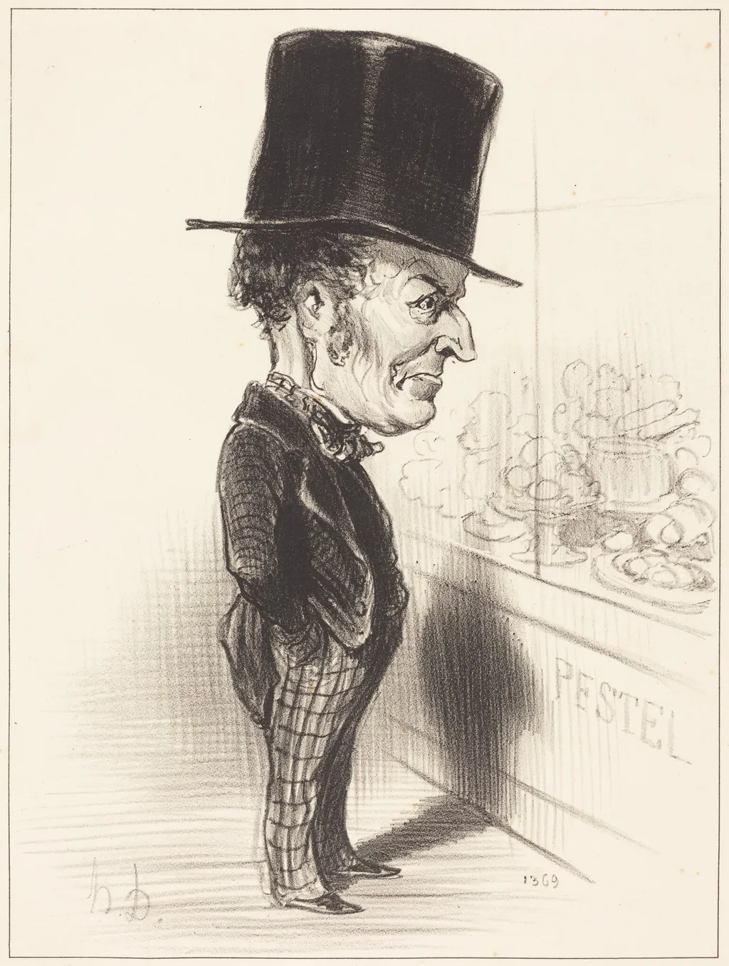 Jean Charles Besnard, by Honoré Daumier, ink, 1849