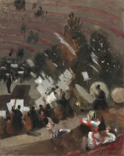 Rehearsal of the Pasdeloup Orchestra at the Cirque d'Hiver, by John Singer Sargent, oil, 1879