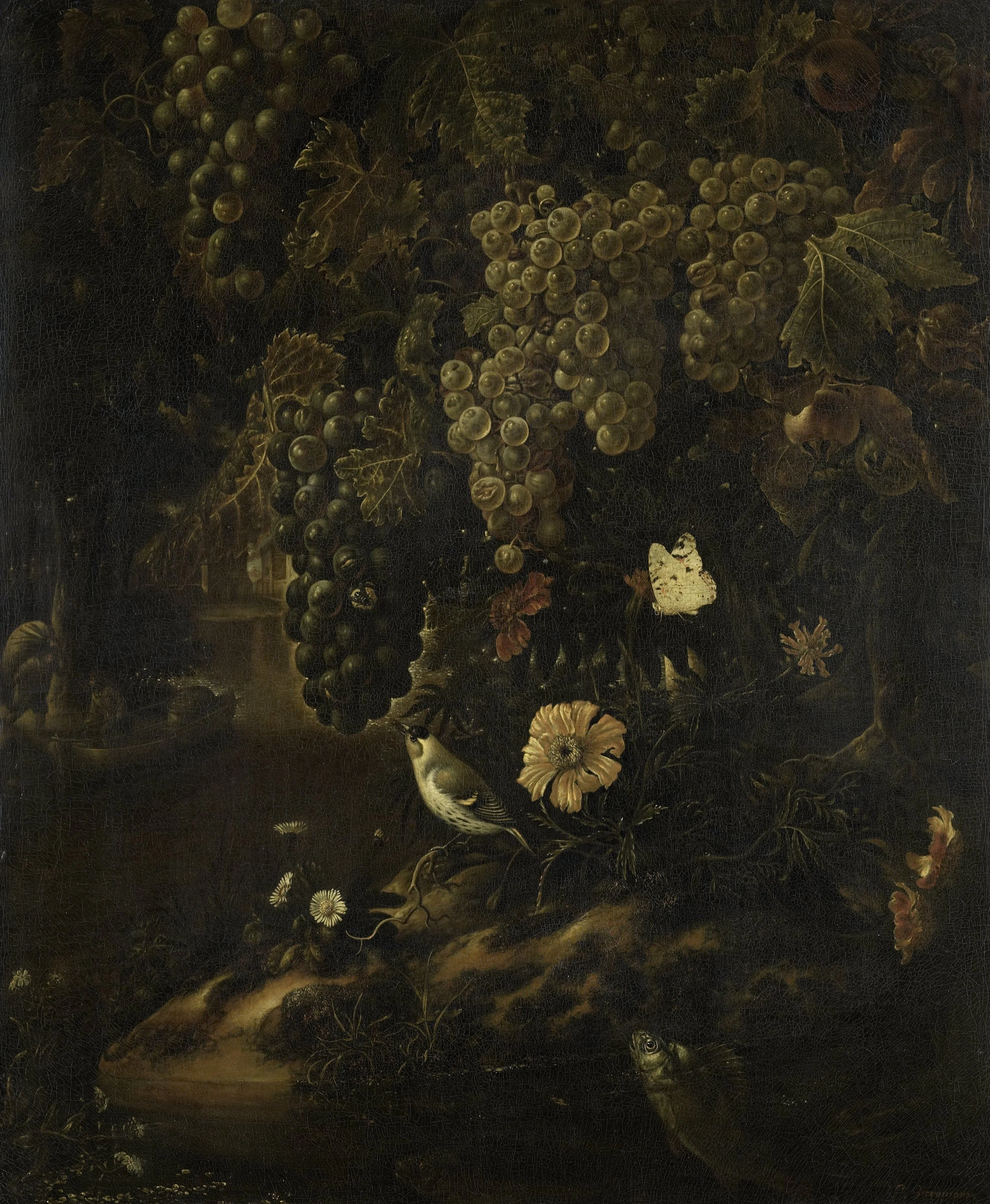Grapes, Flowers and Animals, detail