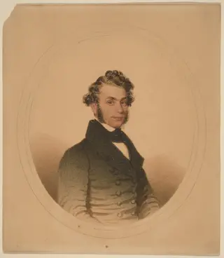 Unknown Yale Student, by Charles Wesley Jarvis, graphite, 1840