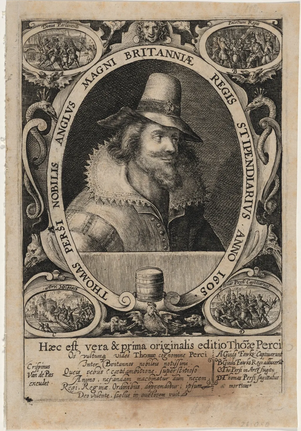 Thomas Percy, by Crispijn van de Passe I, ink