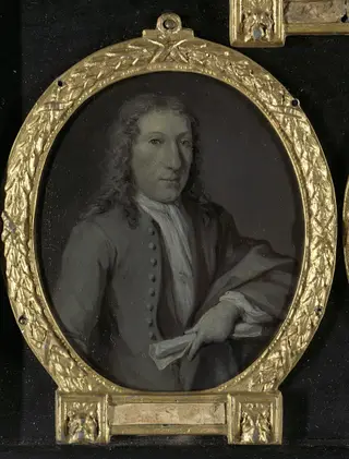 Portrait of Gijsbert Tijssens, Playwright in Amsterdam, by Jan Maurits Quinkhard, oil, 1750