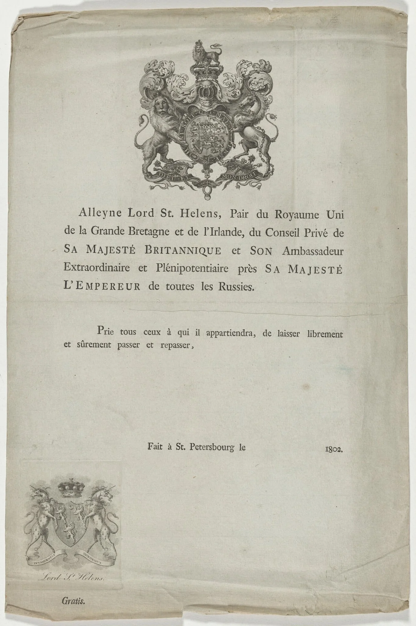 Title Page of Book by Alleyne, Lord St. Helens, detail