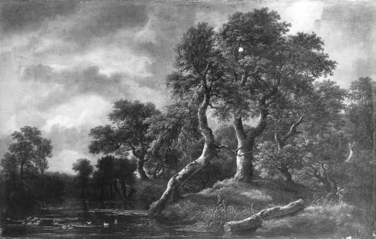 Wooded Landscape with Marsh, detail
