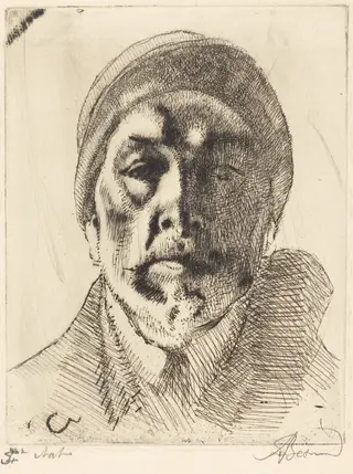 Self-Portrait, by Albert Besnard, ink, 1919