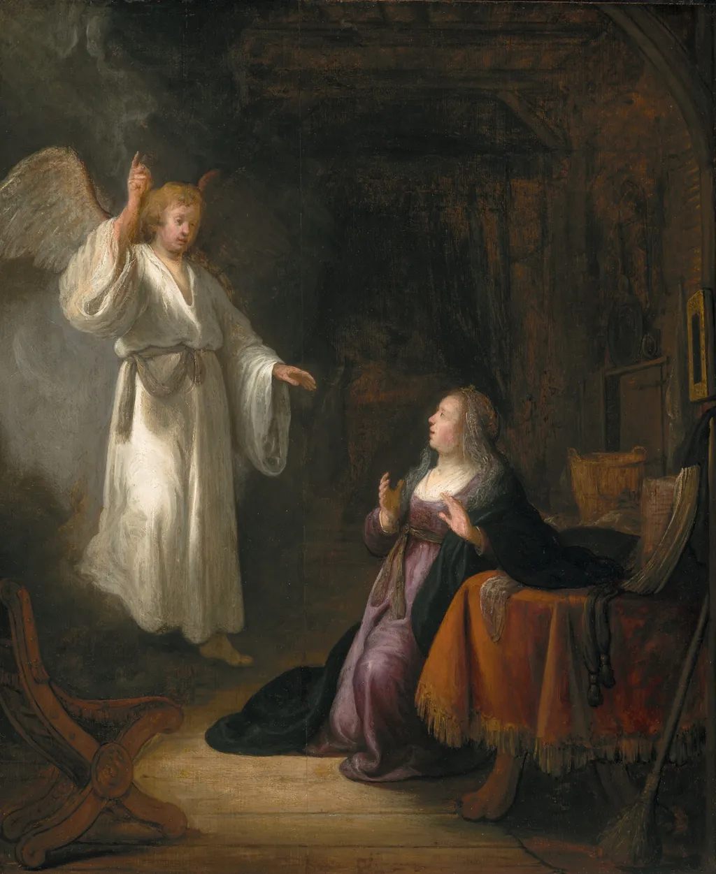 The Annunciation, by Rembrandt, oil, 1650