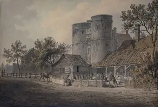 St George's or Newin Gate, Canterbury, by Pouncy, watercolor, 1795