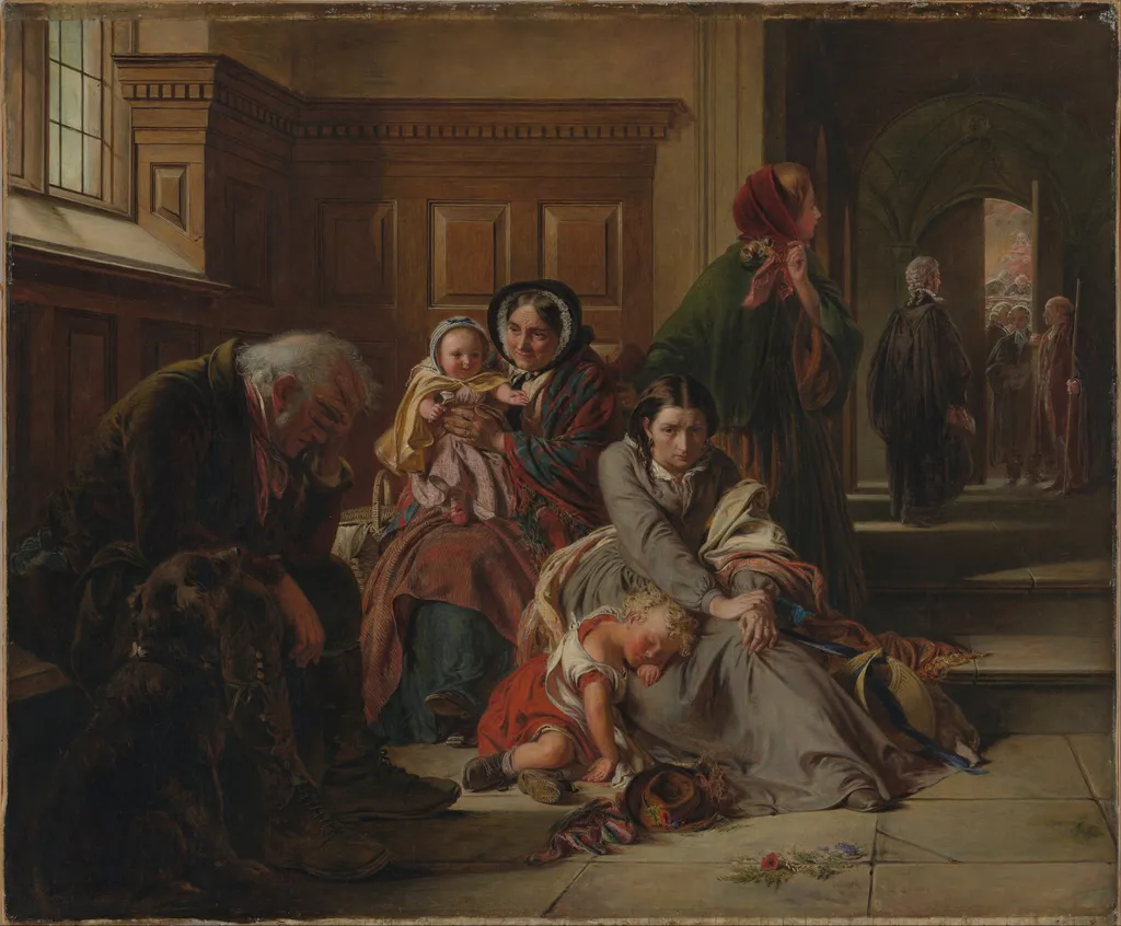 Waiting for the Verdict, by Abraham Solomon, oil, 1859