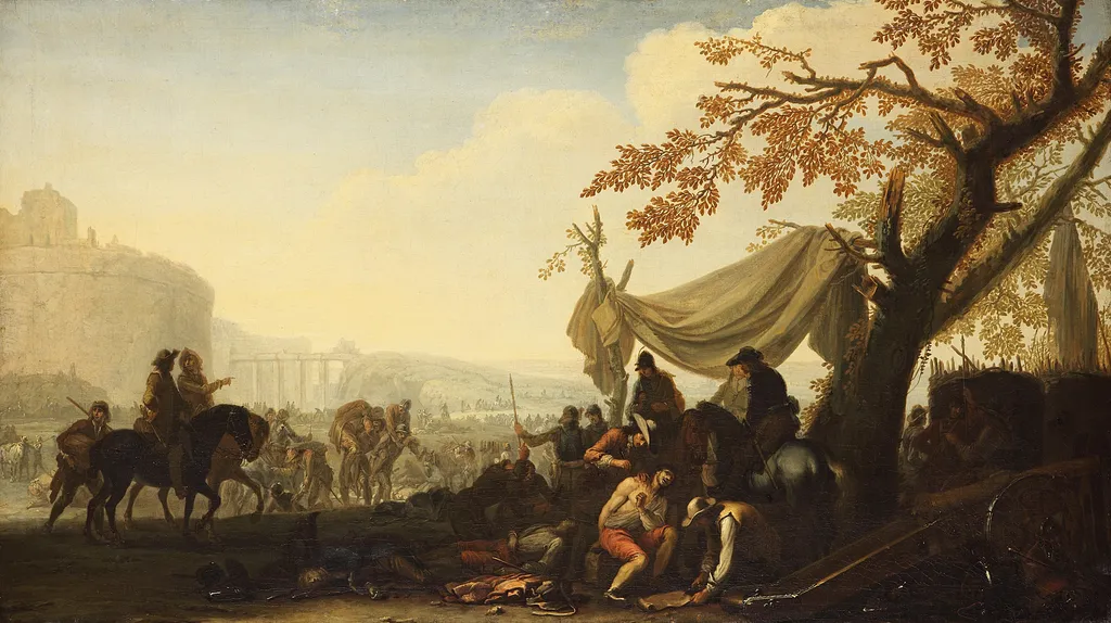 The Siege of a City, by Georg Philipp Rugendas the Elder, oil, 1698