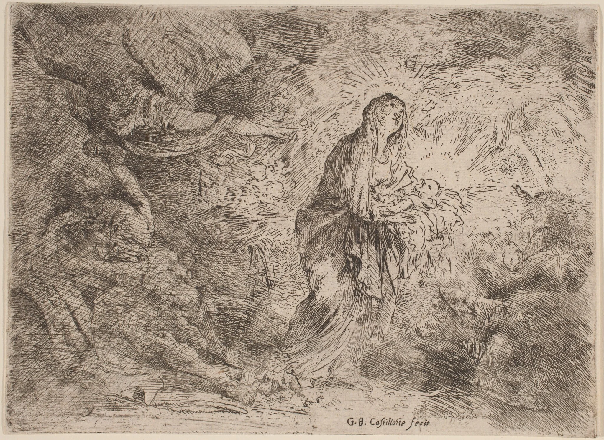 Joseph Awakened by the Angel, detail
