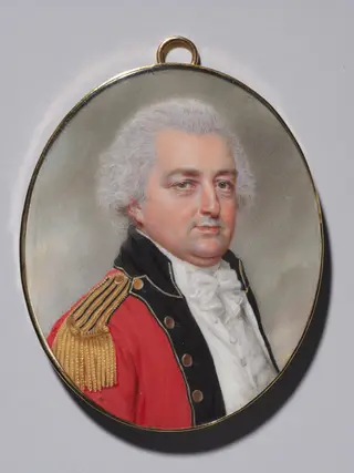 Portrait of an Officer, by John I Smart, watercolor, 1798