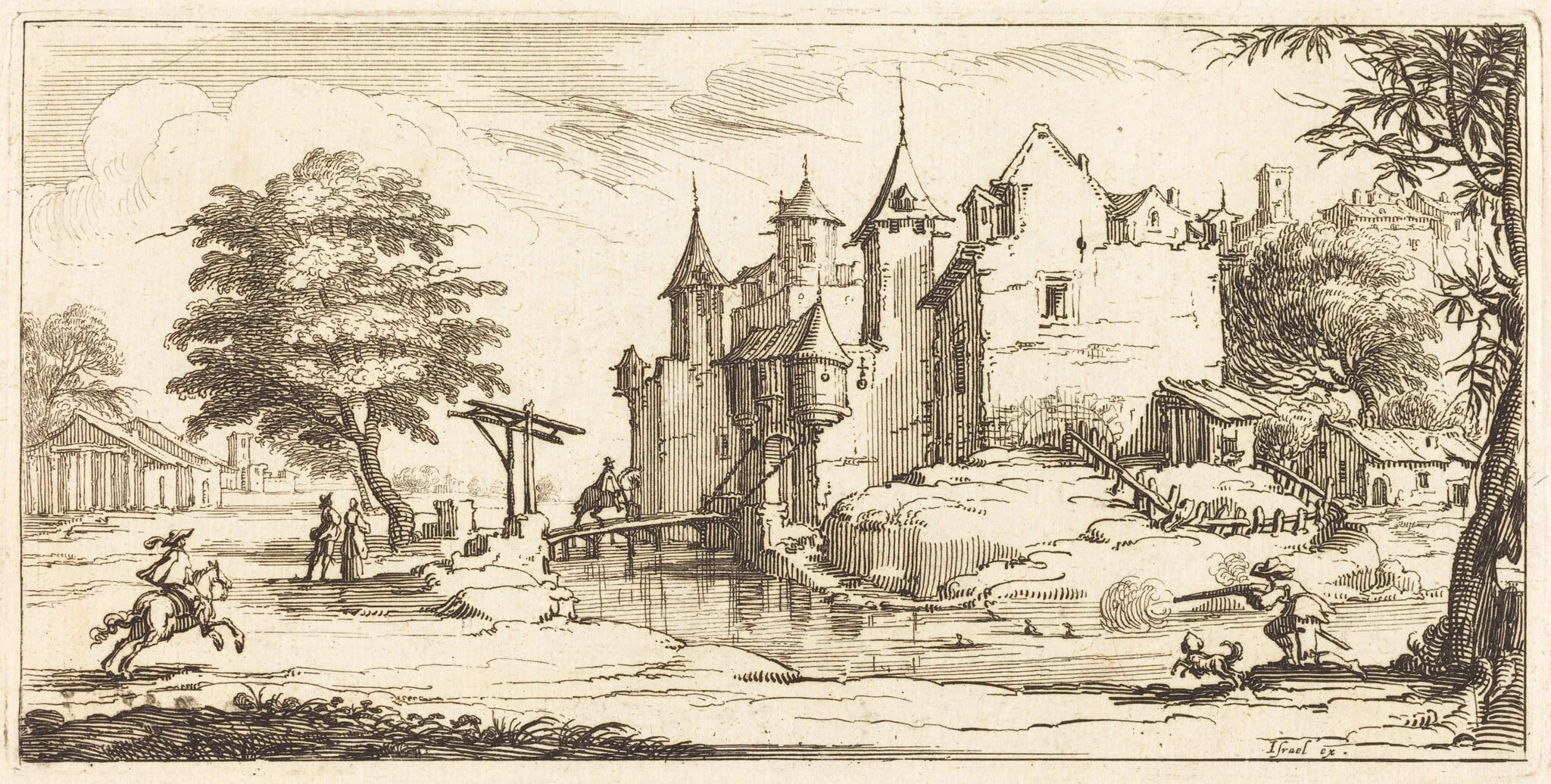 Chateau with a Drawbridge, detail