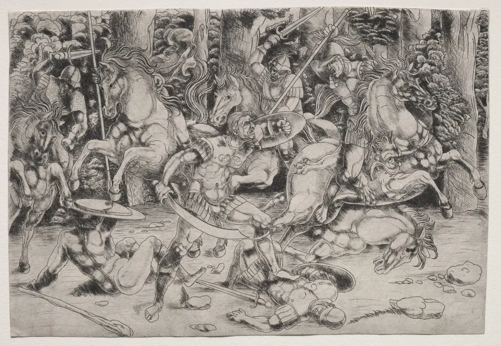 Battle in a Wood, by Master of the Year 1515, 1515