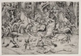 Battle in a Wood, by Master of the Year 1515, 1515