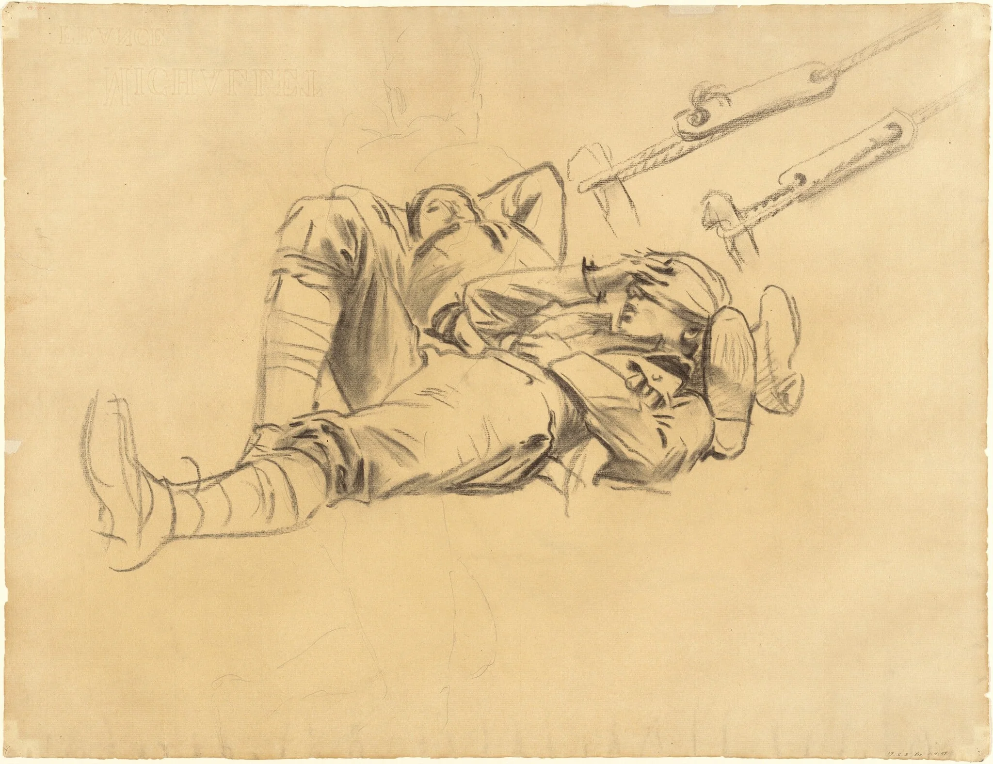 Studies for "Gassed" [recto], detail