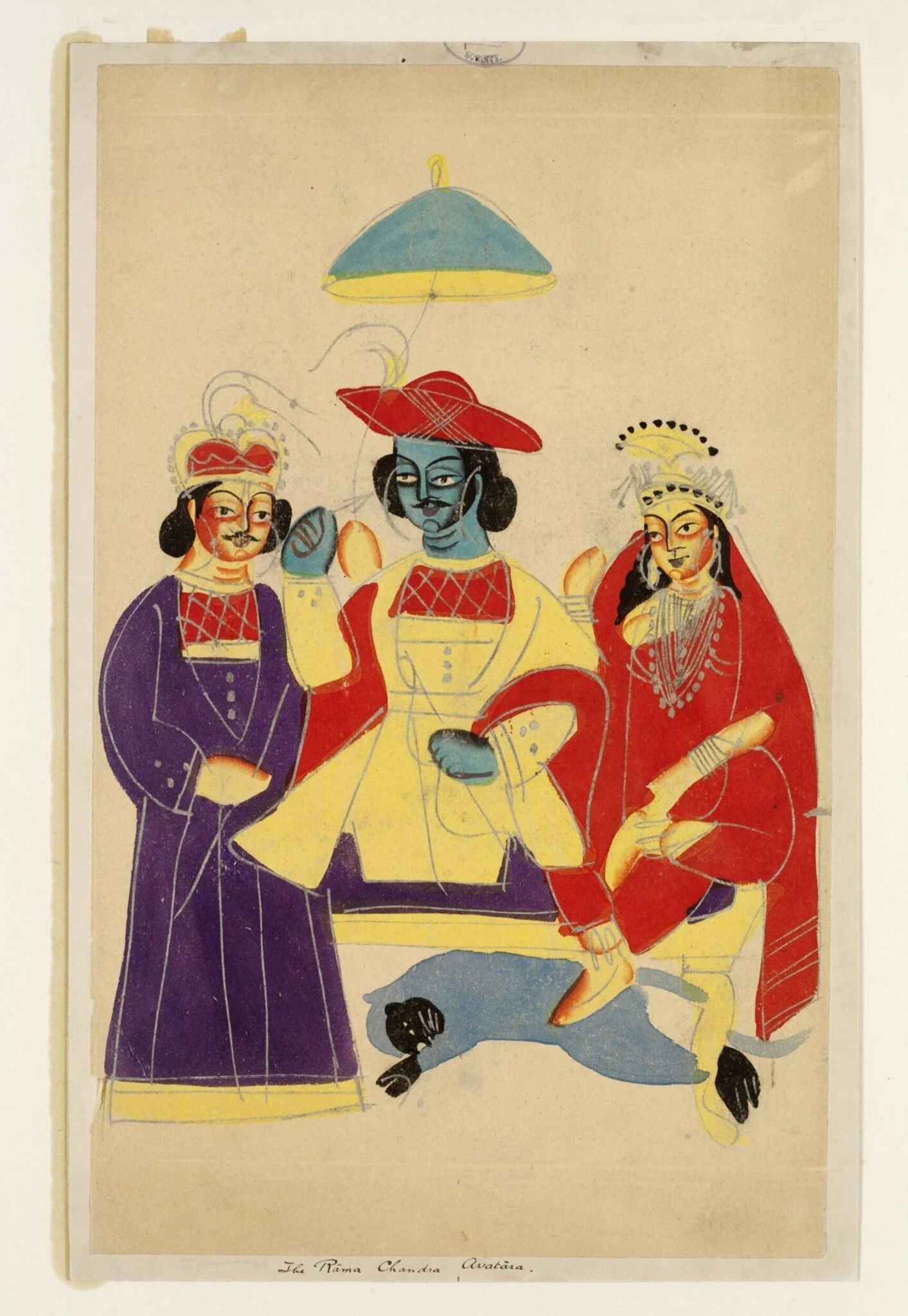 Rama, Sita, Hanuman and Lakshmana, detail