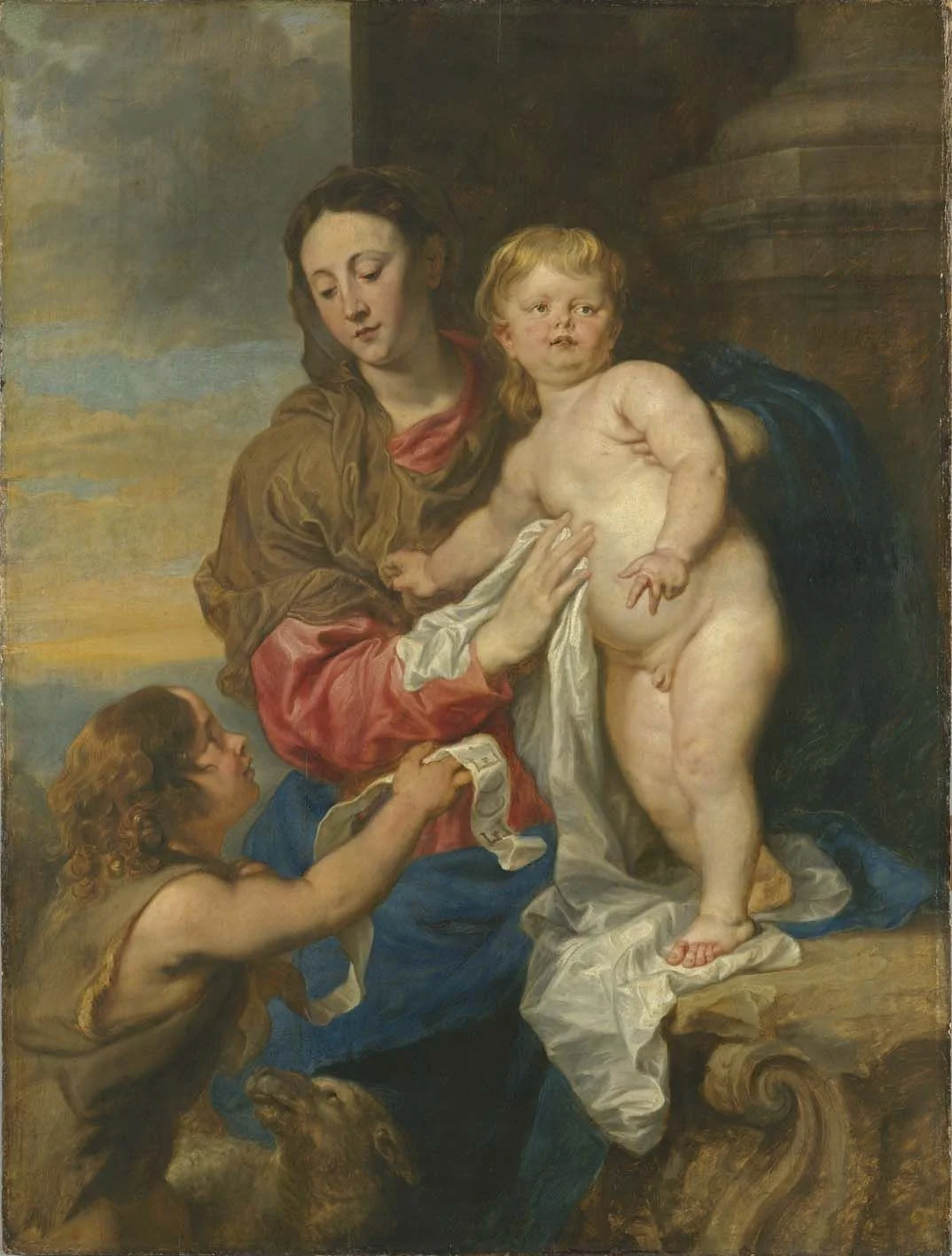 Madonna and Child with Child St John, detail