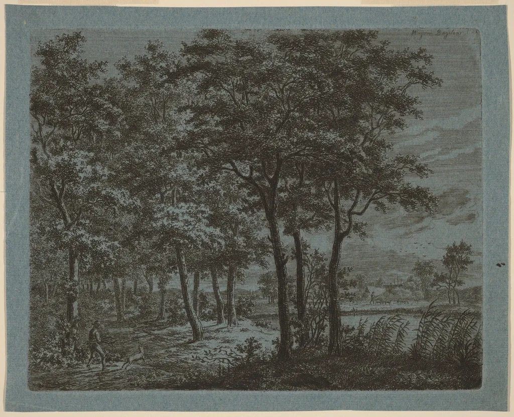 Landscape with a Peasant Carrying Firewood, by Ernst Willem Jan Bagelaar, ink, 1800
