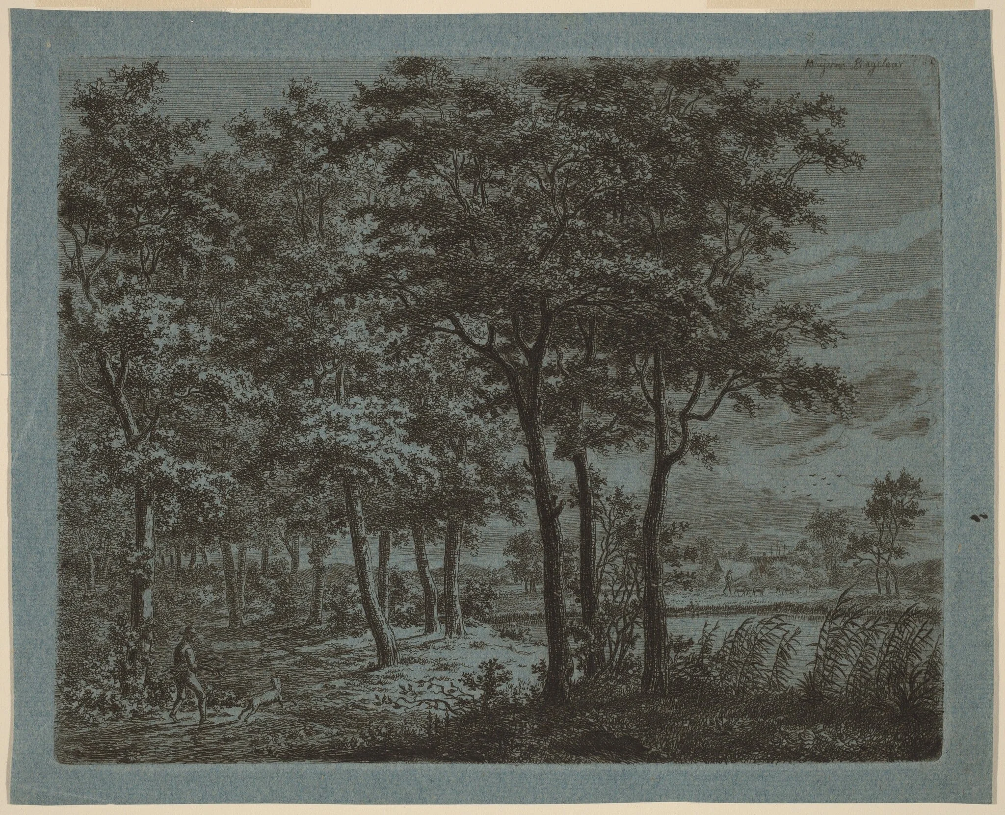 Landscape with a Peasant Carrying Firewood, detail