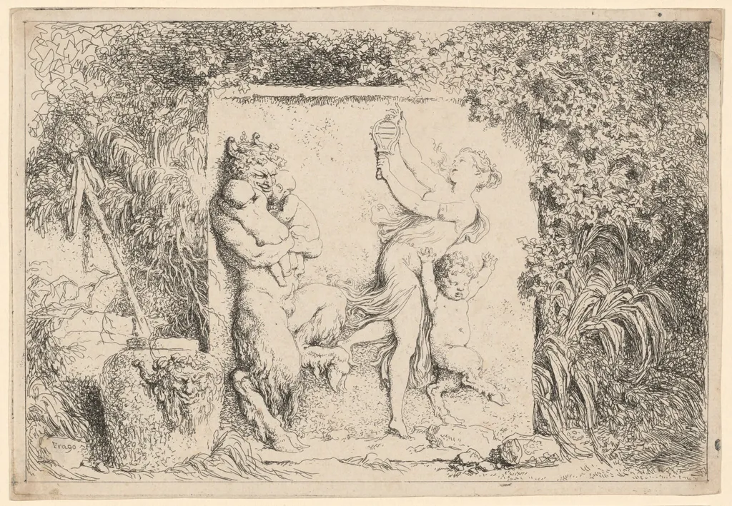 Dance of the Satyrs, by Jean Honoré Fragonard, ink, 1763