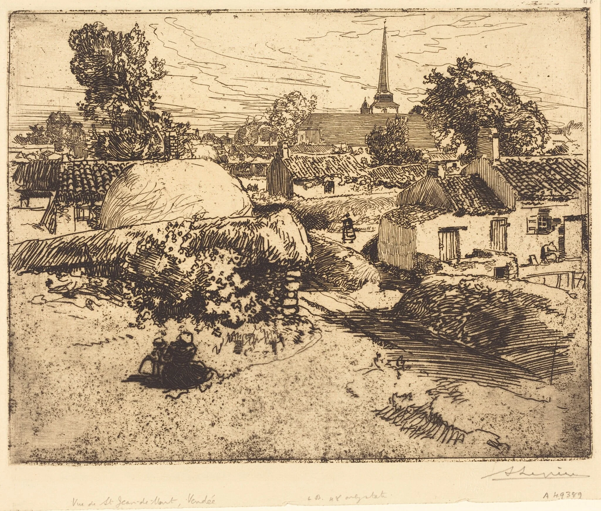 View of St.-Jean-de-Mont, Vendee (Vue de St.-Jean-de-Mont, Vendee), detail